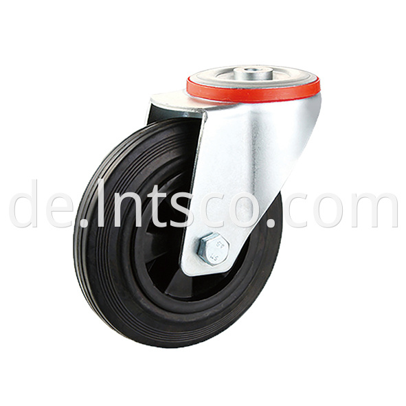 Bolt Hole Swivel Industrial Plastic Core Rubber Casters